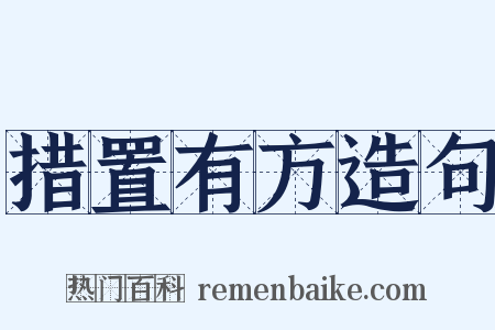 措置有方造句是什么意思的图片